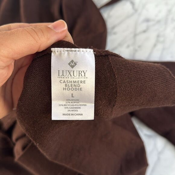 Luxury Cashmere Hoodie Womens Size large Brown - Picture 8 of 8